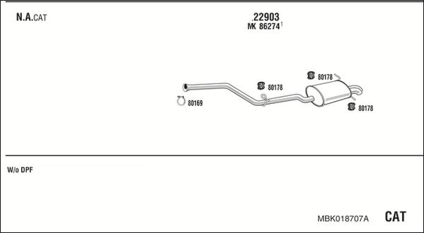 Walker MBK018707A - Impianto gas scarico autozon.pro