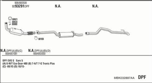 Walker MBK032887AA - Impianto gas scarico autozon.pro