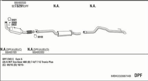 Walker MBK032887AB - Impianto gas scarico autozon.pro