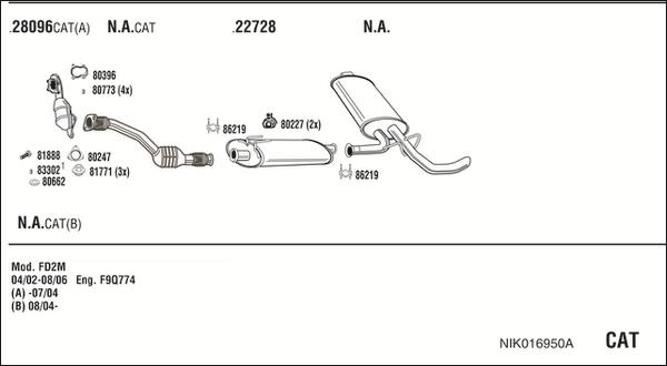 Walker NIK016950A - Impianto gas scarico autozon.pro