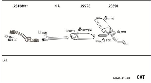 Walker NIK024194B - Impianto gas scarico autozon.pro