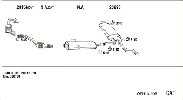 Walker OPH10109B - Impianto gas scarico autozon.pro