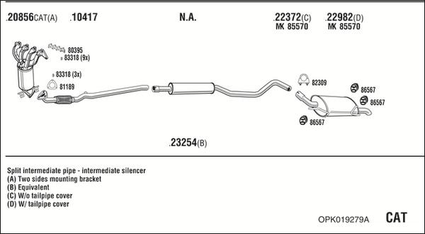 Walker OPK019279A - Impianto gas scarico autozon.pro