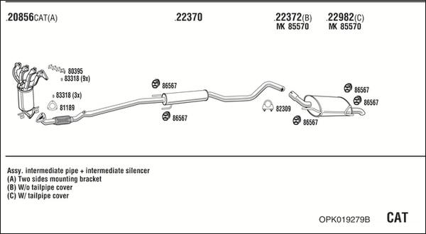 Walker OPK019279B - Impianto gas scarico autozon.pro