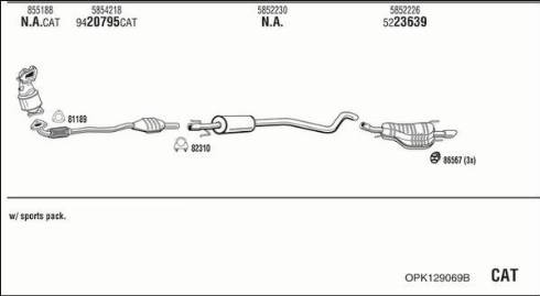 Walker OPK129069B - Impianto gas scarico autozon.pro