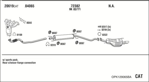 Walker OPK129065BA - Impianto gas scarico autozon.pro