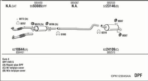 Walker OPK123045AA - Impianto gas scarico autozon.pro