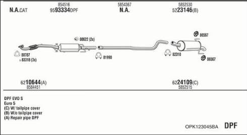 Walker OPK123045BA - Impianto gas scarico autozon.pro