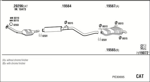 Walker PE30695 - Impianto gas scarico autozon.pro