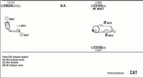 Walker PEK059950A - Impianto gas scarico autozon.pro