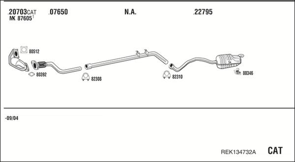 Walker REK134732A - Impianto gas scarico autozon.pro