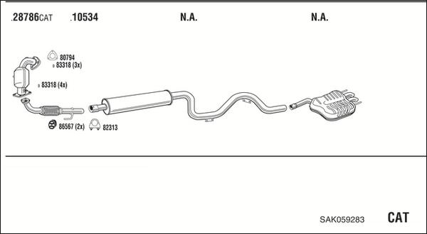 Walker SAK059283 - Impianto gas scarico autozon.pro