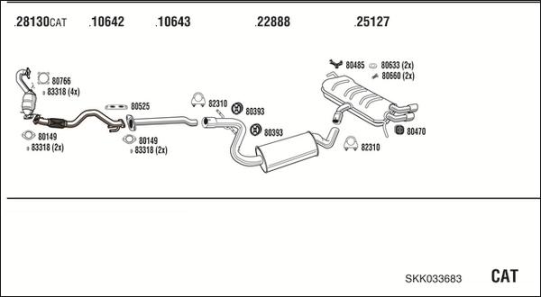 Walker SKK033683 - Impianto gas scarico autozon.pro