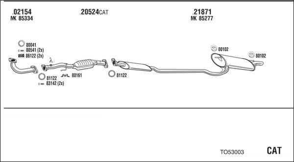 Walker TO53003 - Impianto gas scarico autozon.pro