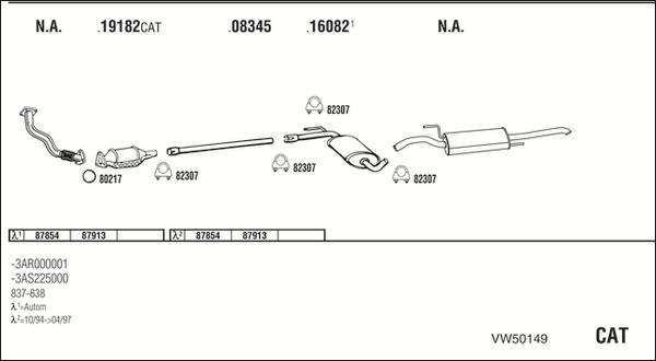 Walker VW50149 - Impianto gas scarico autozon.pro