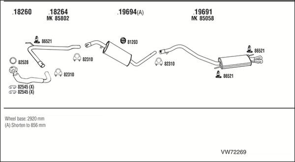 Walker VW72269 - Impianto gas scarico autozon.pro