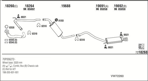 Walker VW72260 - Impianto gas scarico autozon.pro