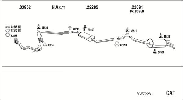 Walker VW72281 - Impianto gas scarico autozon.pro