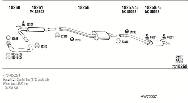 Walker VW72237 - Impianto gas scarico autozon.pro