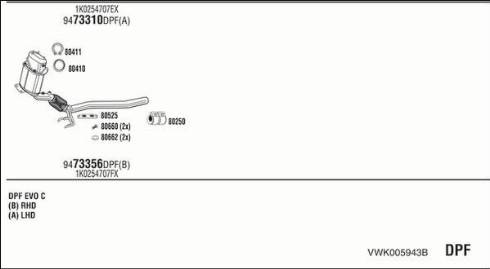 Walker VWK005943B - Impianto gas scarico autozon.pro