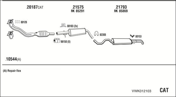 Walker VWK012103 - Impianto gas scarico autozon.pro