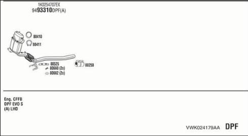 Walker VWK024179AA - Impianto gas scarico autozon.pro