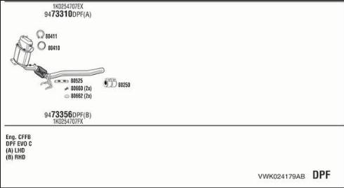 Walker VWK024179AB - Impianto gas scarico autozon.pro