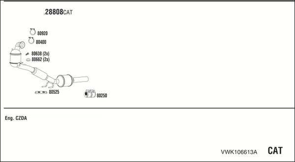 Walker VWK106613A - Impianto gas scarico autozon.pro