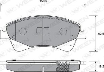 Ween 151-0015 - Kit pastiglie freno, Freno a disco autozon.pro