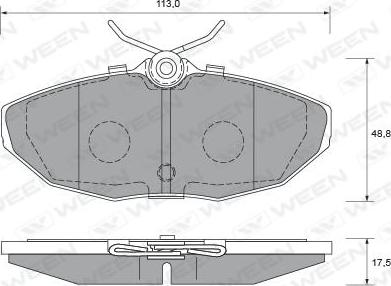 Ween 151-1911 - Kit pastiglie freno, Freno a disco autozon.pro