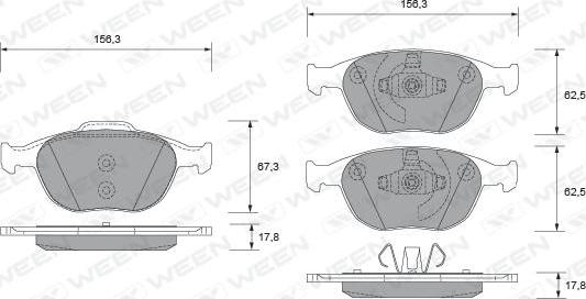 Ween 151-1926 - Kit pastiglie freno, Freno a disco autozon.pro