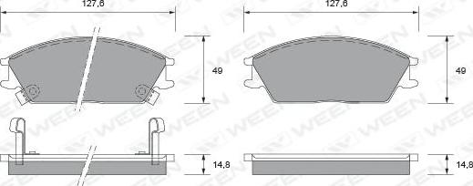 Ween 151-1492 - Kit pastiglie freno, Freno a disco autozon.pro