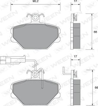 Ween 151-1459 - Kit pastiglie freno, Freno a disco autozon.pro