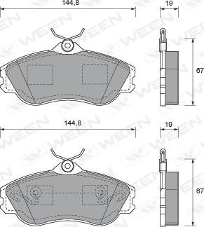 Ween 151-1451 - Kit pastiglie freno, Freno a disco autozon.pro