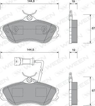 Ween 151-1452 - Kit pastiglie freno, Freno a disco autozon.pro