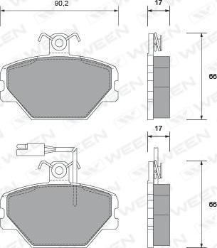 Ween 151-1460 - Kit pastiglie freno, Freno a disco autozon.pro