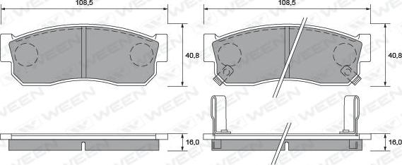 Ween 151-1405 - Kit pastiglie freno, Freno a disco autozon.pro