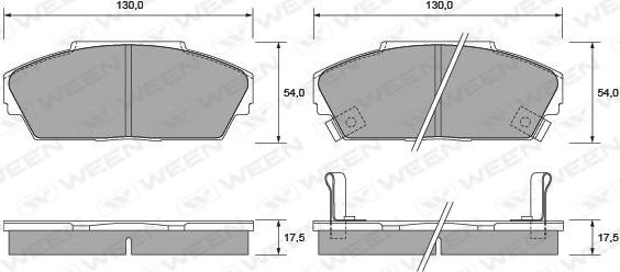 Ween 151-1406 - Kit pastiglie freno, Freno a disco autozon.pro