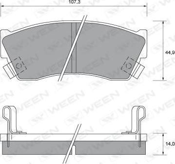 Ween 151-1419 - Kit pastiglie freno, Freno a disco autozon.pro