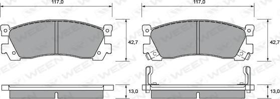 Ween 151-1415 - Kit pastiglie freno, Freno a disco autozon.pro