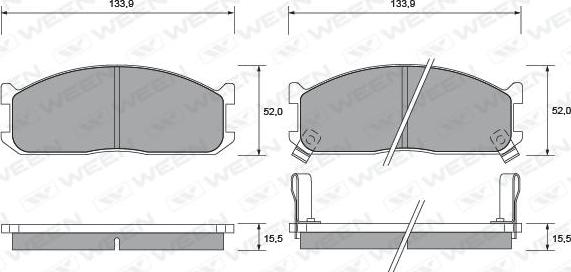 Ween 151-1411 - Kit pastiglie freno, Freno a disco autozon.pro