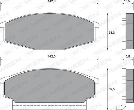 Ween 151-1417 - Kit pastiglie freno, Freno a disco autozon.pro