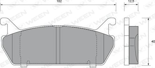 Ween 151-1489 - Kit pastiglie freno, Freno a disco autozon.pro