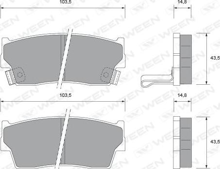 Ween 151-1486 - Kit pastiglie freno, Freno a disco autozon.pro