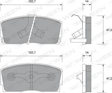 Ween 151-1488 - Kit pastiglie freno, Freno a disco autozon.pro