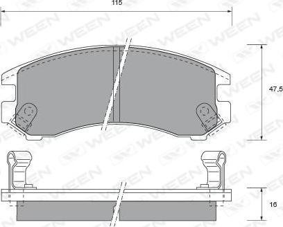 Ween 151-1483 - Kit pastiglie freno, Freno a disco autozon.pro