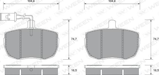 Ween 151-1436 - Kit pastiglie freno, Freno a disco autozon.pro