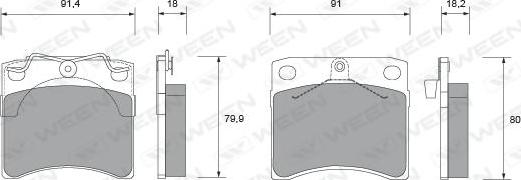 Ween 151-1438 - Kit pastiglie freno, Freno a disco autozon.pro