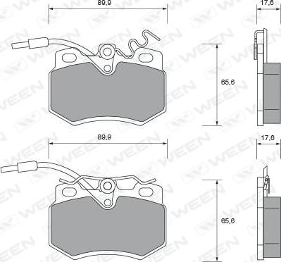 Ween 151-1437 - Kit pastiglie freno, Freno a disco autozon.pro