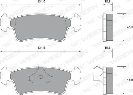 Ween 151-1473 - Kit pastiglie freno, Freno a disco autozon.pro